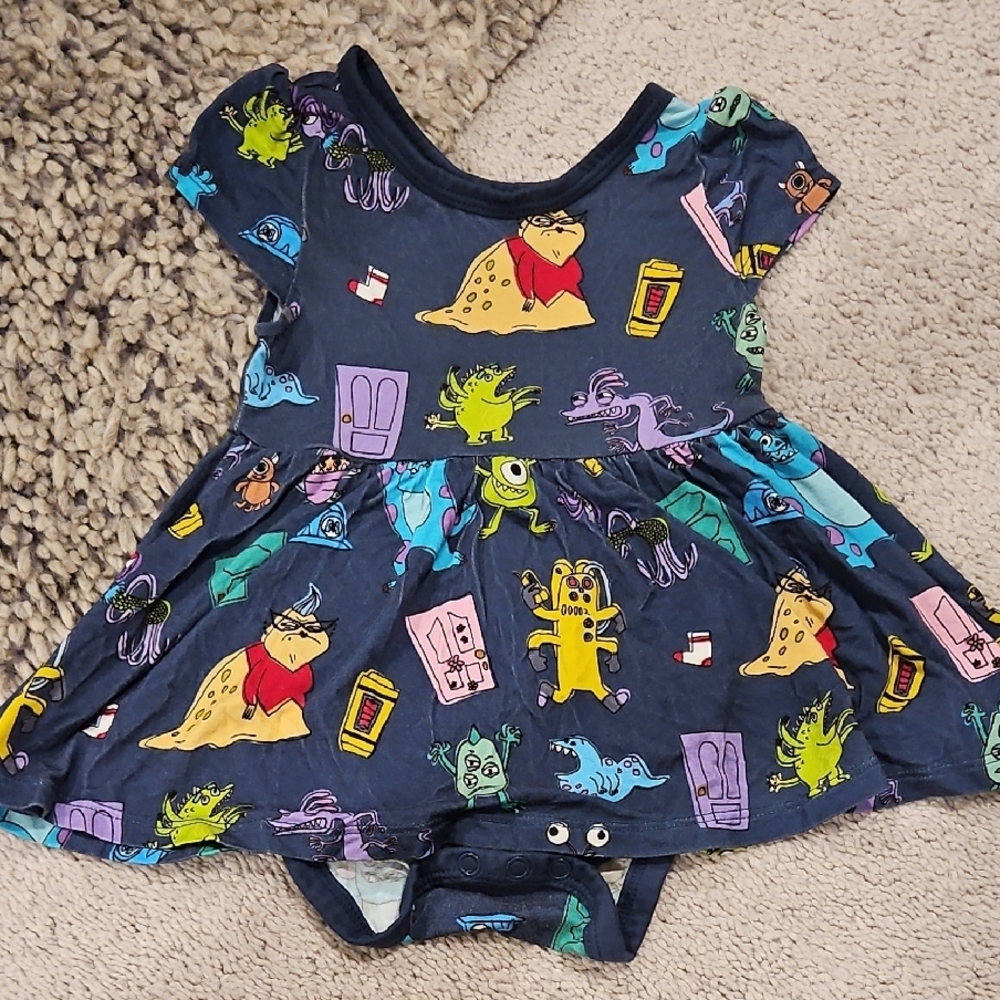 Little Sleepies Kids Dress - Colorful Cartoon Print